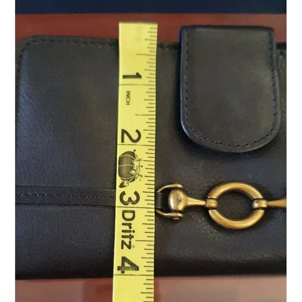 Amity Scholar Clutch Wallet Chocolate Brown Leather Checkbook Cover China in Box